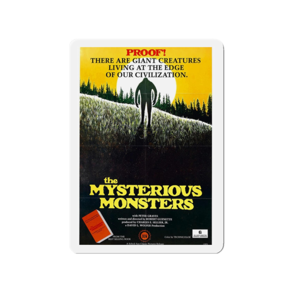 THE MYSTERIOUS MONSTERS 1975 Movie Poster - Refrigerator Magnet-2" x 2"-The Sticker Space