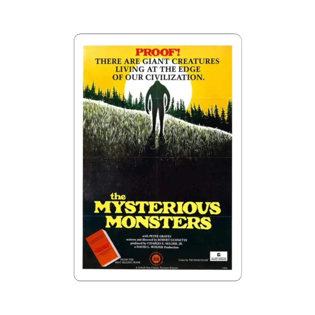 THE MYSTERIOUS MONSTERS 1975 Movie Poster - STICKER Vinyl Kiss-Cut Decal 2 Inch White - The Sticker Space