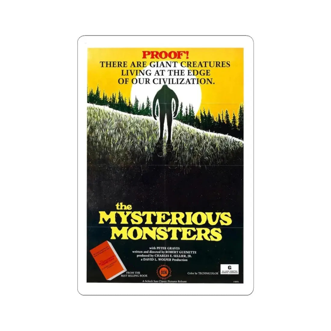 THE MYSTERIOUS MONSTERS 1975 Movie Poster - STICKER Vinyl Kiss-Cut Decal 6 Inch White - The Sticker Space