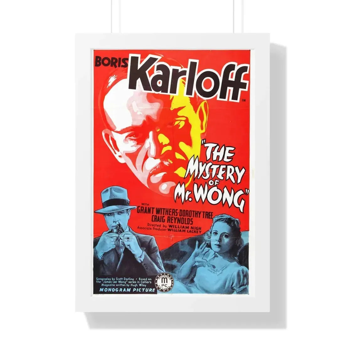 THE MYSTERY OF MR. WONG 1939 - Framed Movie Poster 16″ x 24″ White - The Sticker Space