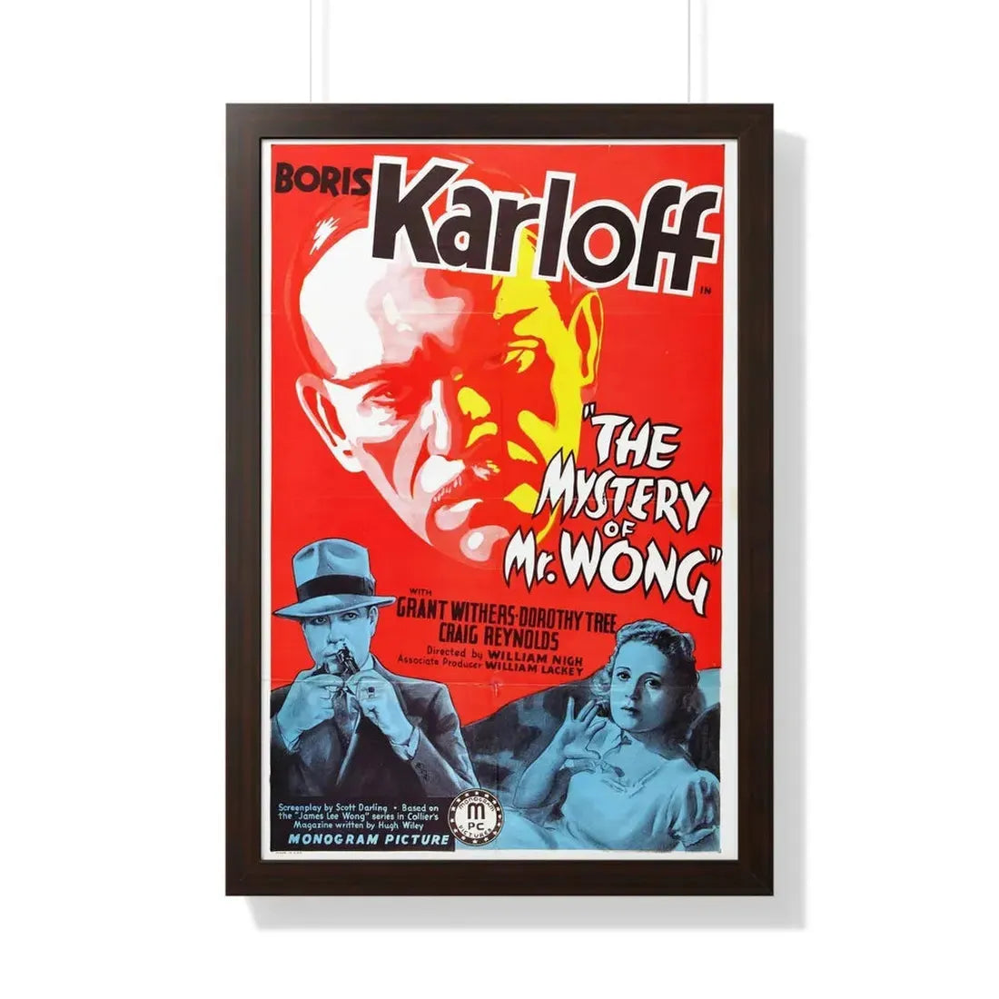 THE MYSTERY OF MR. WONG 1939 - Framed Movie Poster 20" x 30" Walnut - The Sticker Space