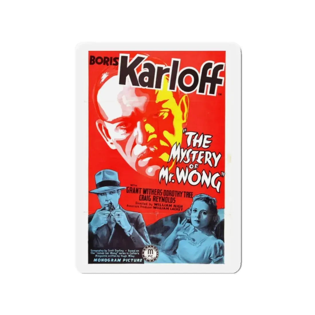 THE MYSTERY OF MR. WONG 1939 Movie Poster - Refrigerator Magnet 2 Inch Die-Cut - The Sticker Space