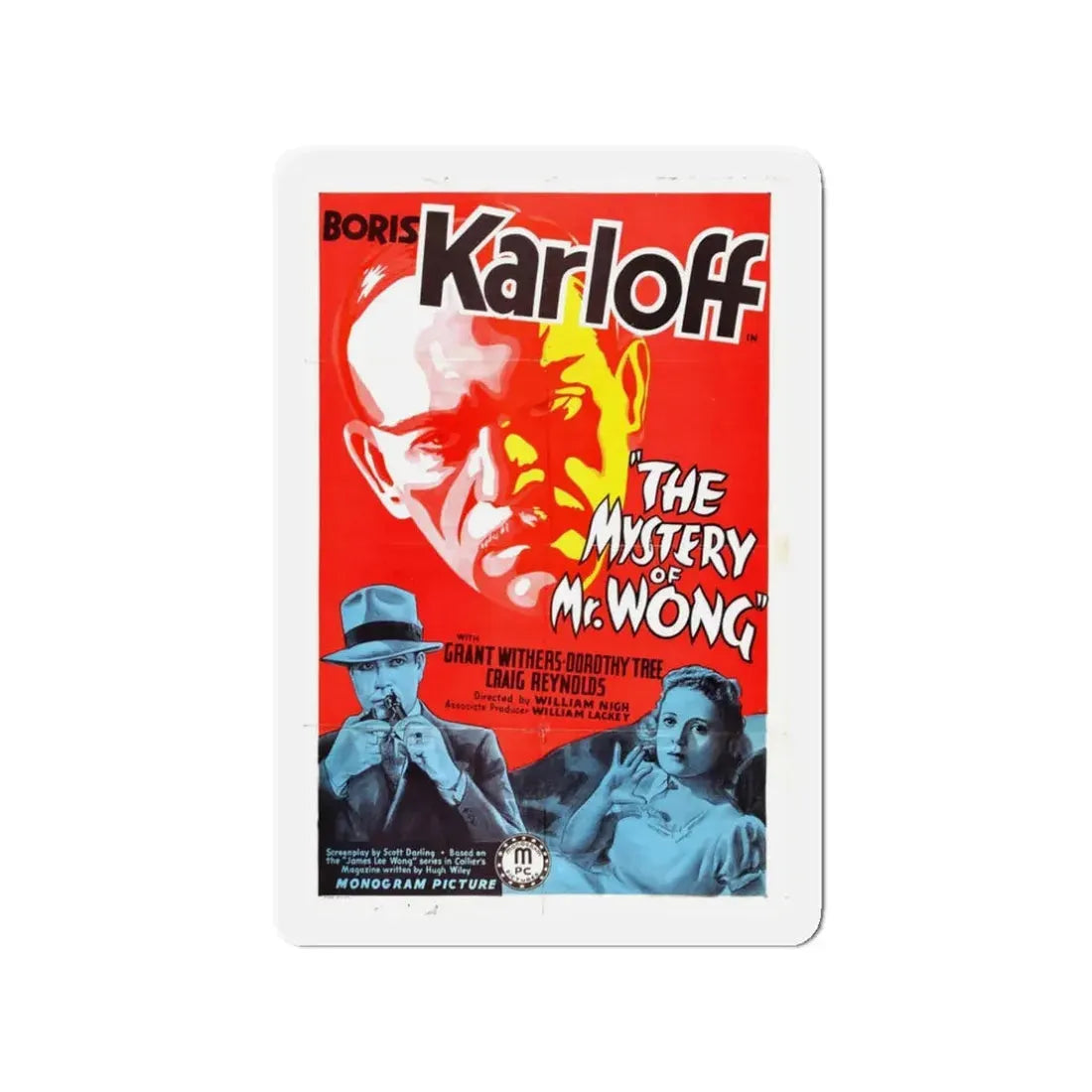 THE MYSTERY OF MR. WONG 1939 Movie Poster - Refrigerator Magnet 3 Inch Die-Cut - The Sticker Space