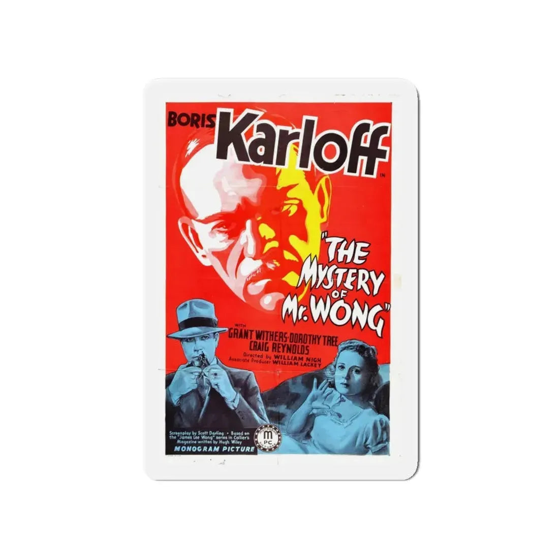 THE MYSTERY OF MR. WONG 1939 Movie Poster - Refrigerator Magnet 4 Inch Die-Cut - The Sticker Space