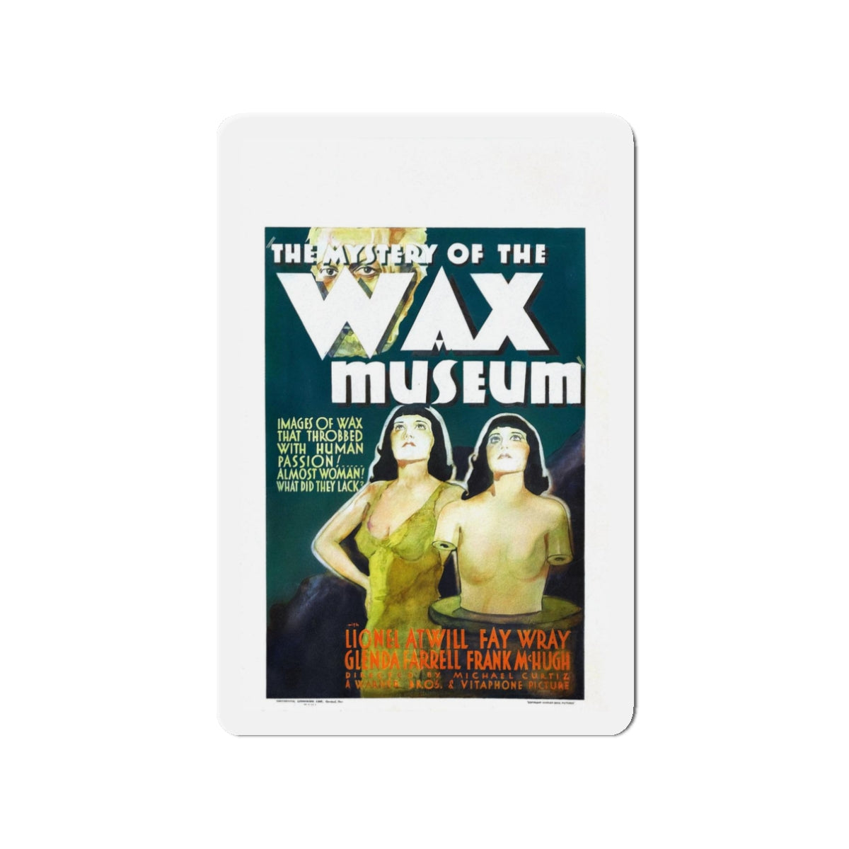 THE MYSTERY OF THE WAX MUSEUM 1933 Movie Poster - Refrigerator Magnet-3" x 3"-The Sticker Space