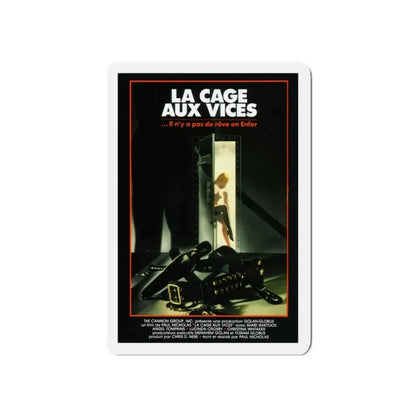 THE NAKED CAGE (FRENCH) 1986 Movie Poster - Refrigerator Magnet 5 Inch Die-Cut - The Sticker Space