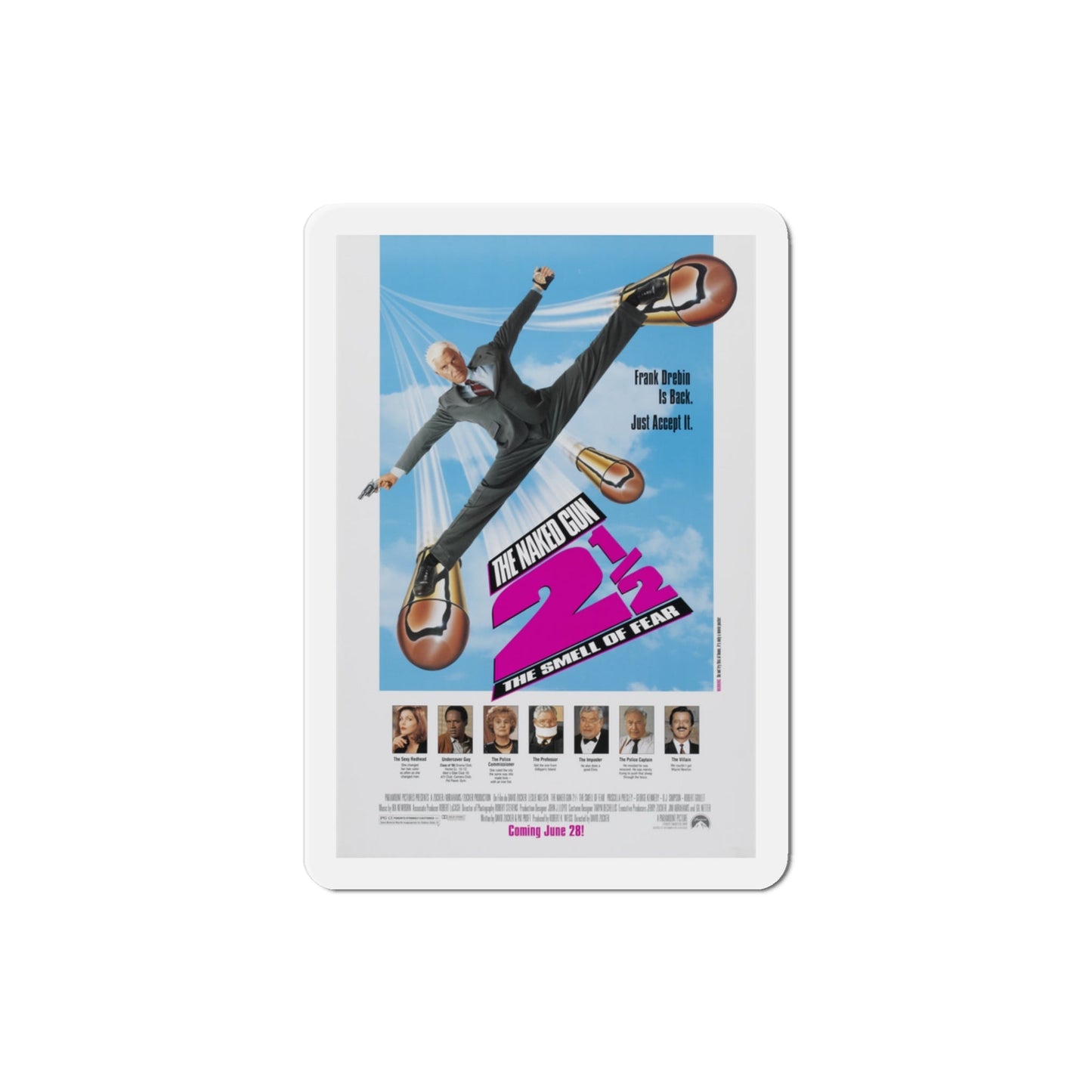 The Naked Gun 2 12 The Smell of Fear 1991 Movie Poster Die-Cut Magnet-3" x 3"-The Sticker Space