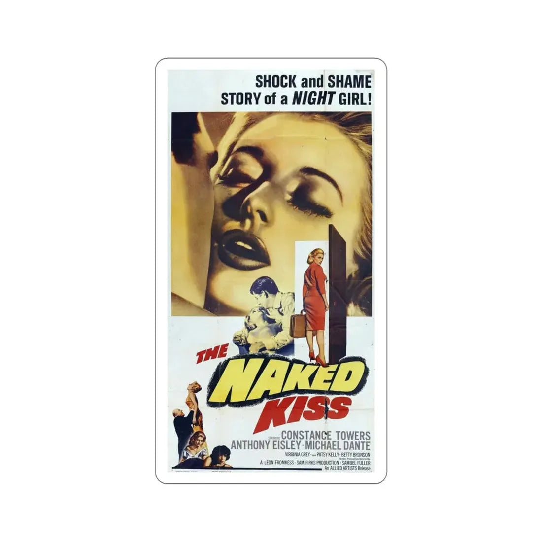 The Naked Kiss 1964 Movie Poster STICKER Vinyl Die-Cut Decal 6 Inch - The Sticker Space