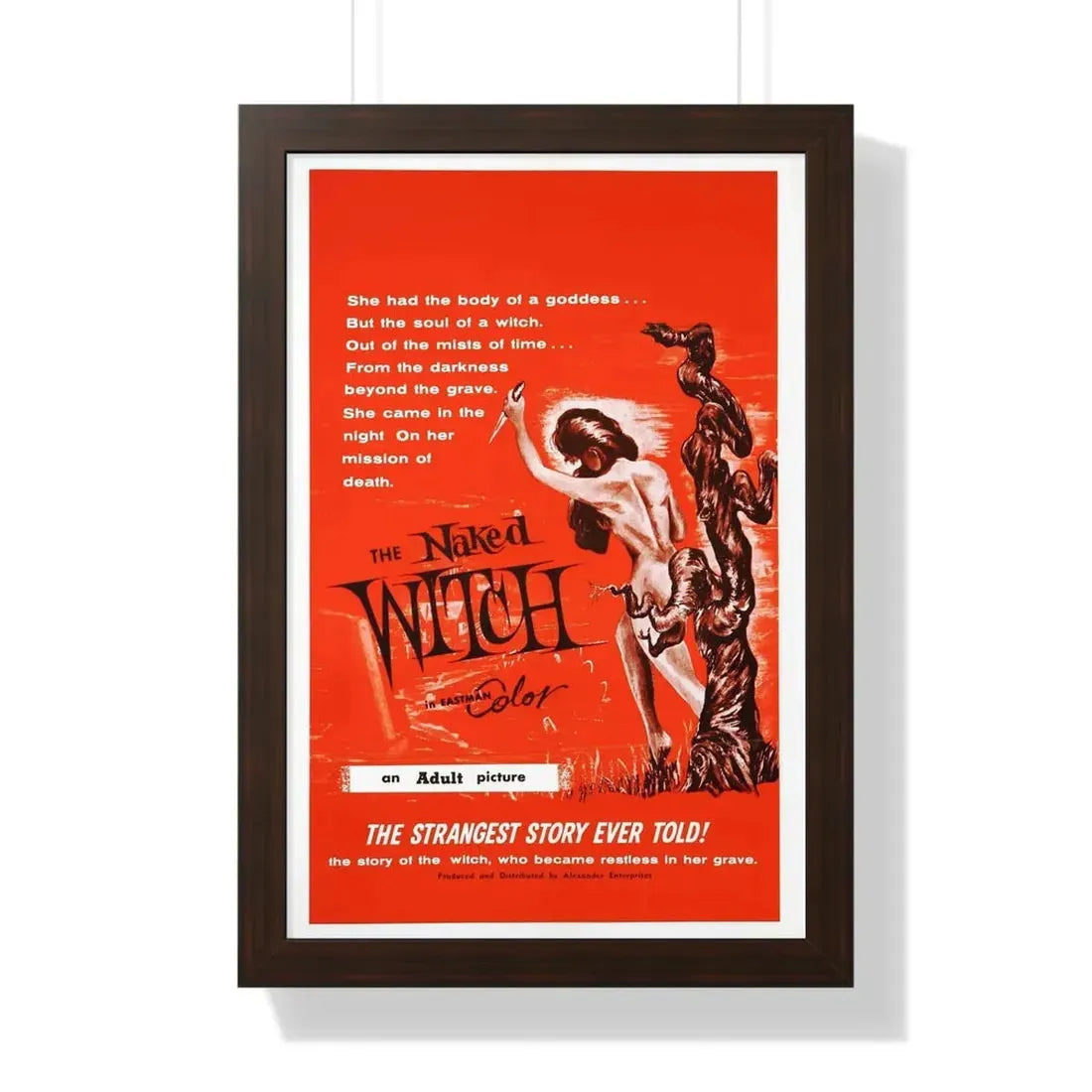 THE NAKED WITCH 1961 - Framed Movie Poster 16″ x 24″ Walnut - The Sticker Space