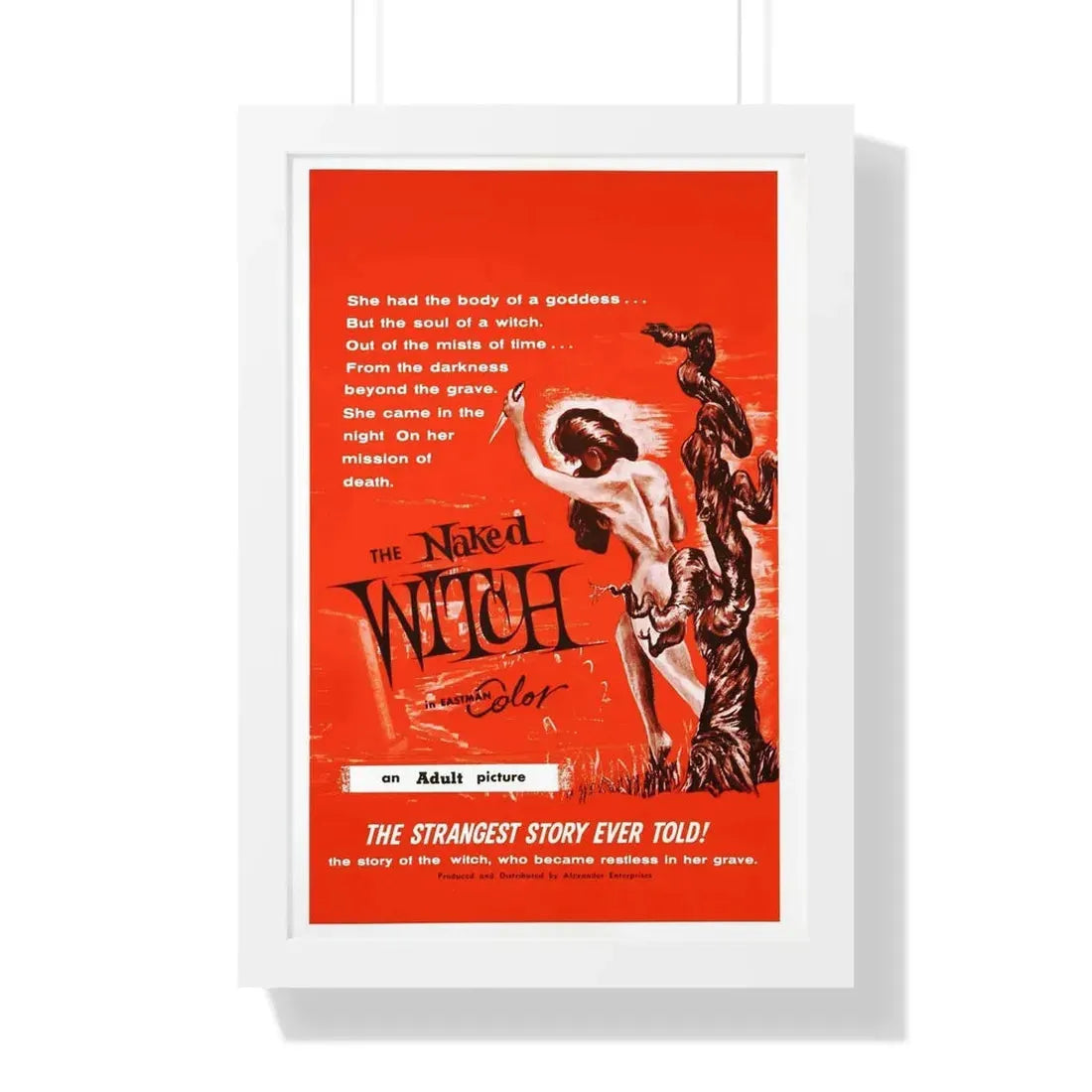 THE NAKED WITCH 1961 - Framed Movie Poster 16″ x 24″ White - The Sticker Space