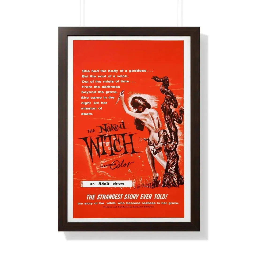 THE NAKED WITCH 1961 - Framed Movie Poster 20" x 30" Walnut - The Sticker Space