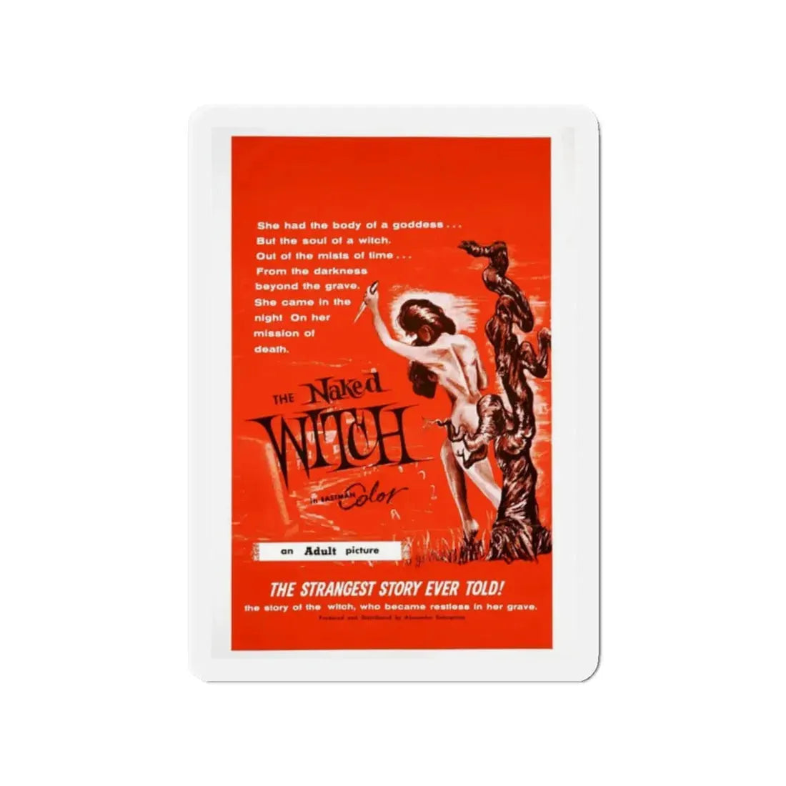THE NAKED WITCH 1961 Movie Poster - Refrigerator Magnet 2 Inch Die-Cut - The Sticker Space