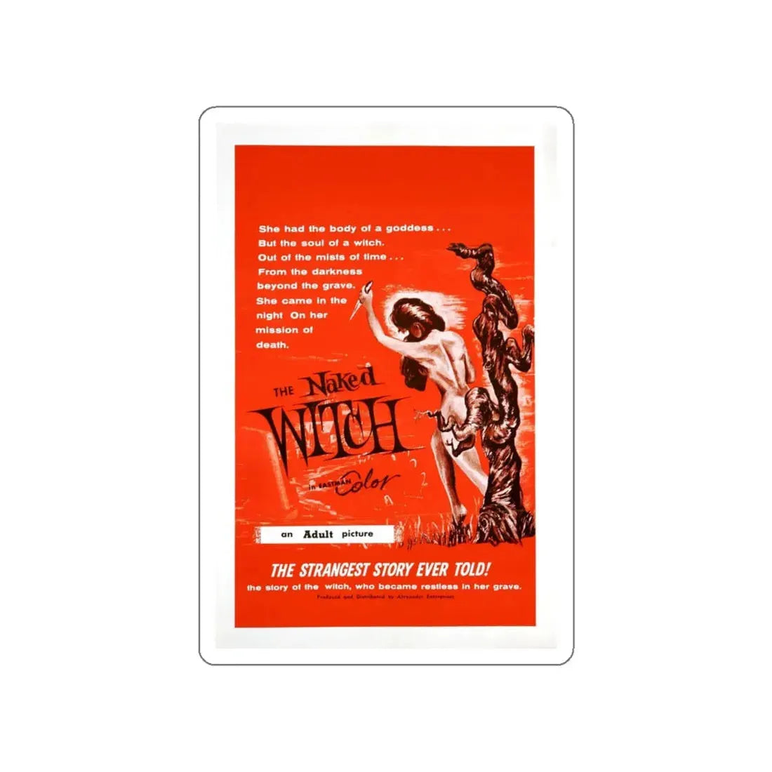 THE NAKED WITCH 1961 Movie Poster STICKER Vinyl Die-Cut Decal 4 Inch - The Sticker Space