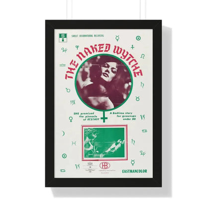 THE NAKED WYTCHE (THE EROTIC ADVENTURES OF HANSEL AND GRETEL) 1970 - Framed Movie Poster 16″ x 24″ Black - The Sticker Space