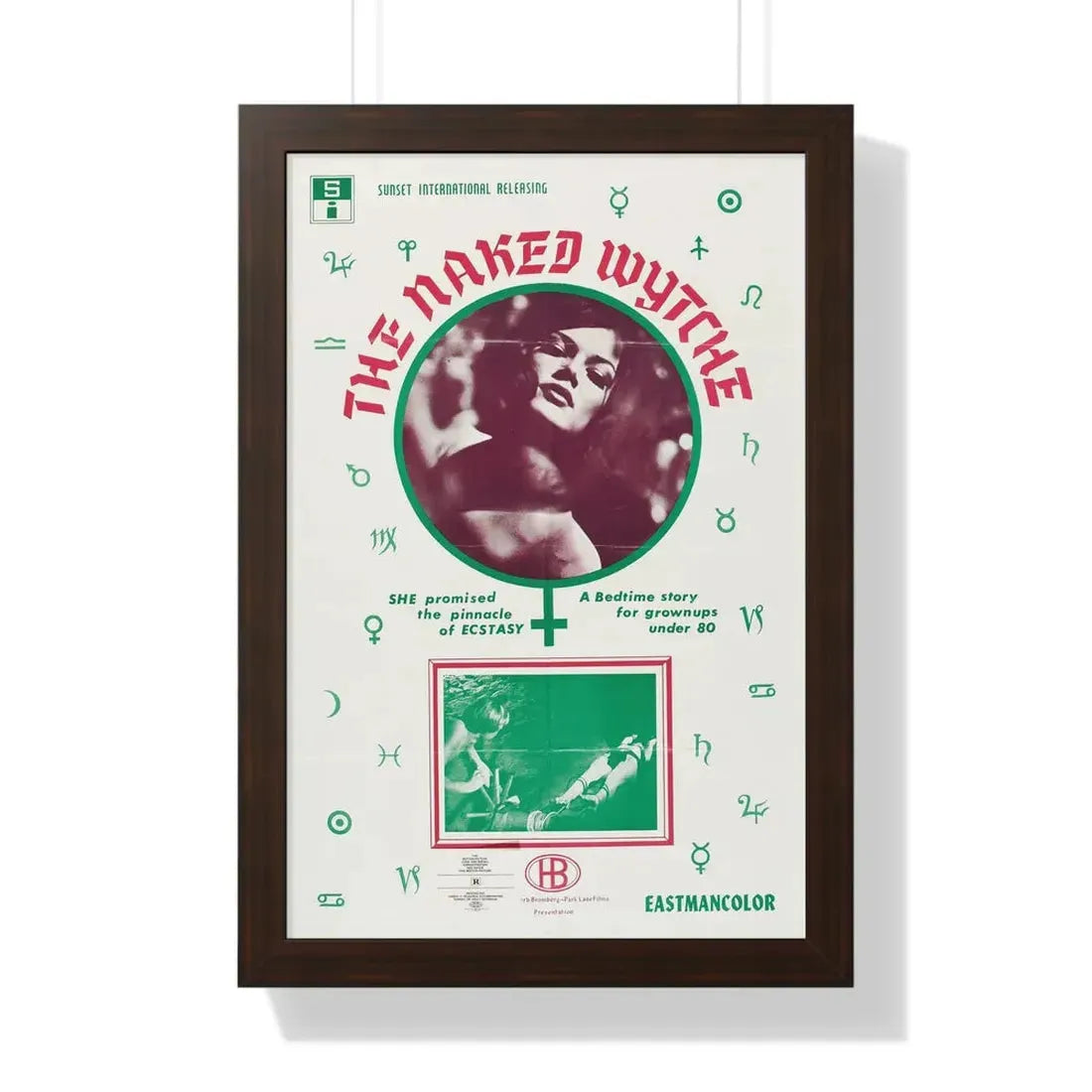 THE NAKED WYTCHE (THE EROTIC ADVENTURES OF HANSEL AND GRETEL) 1970 - Framed Movie Poster 16″ x 24″ Walnut - The Sticker Space