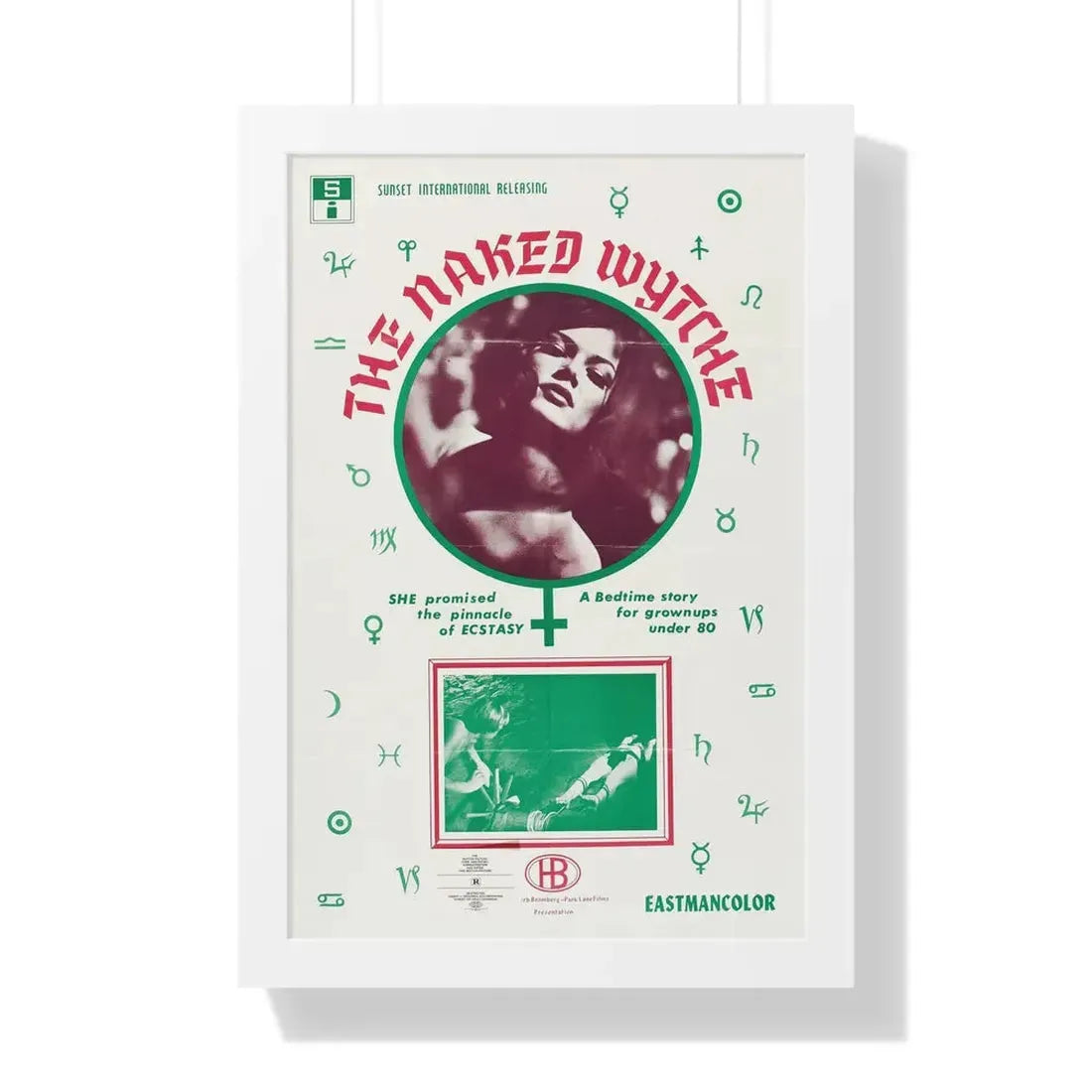 THE NAKED WYTCHE (THE EROTIC ADVENTURES OF HANSEL AND GRETEL) 1970 - Framed Movie Poster 16″ x 24″ White - The Sticker Space