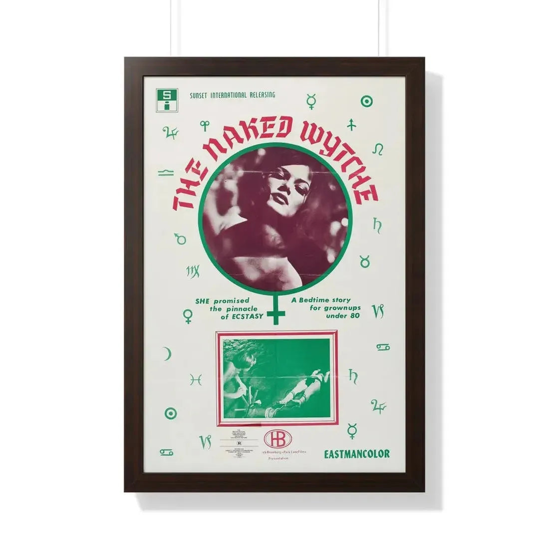 THE NAKED WYTCHE (THE EROTIC ADVENTURES OF HANSEL AND GRETEL) 1970 - Framed Movie Poster 20" x 30" Walnut - The Sticker Space