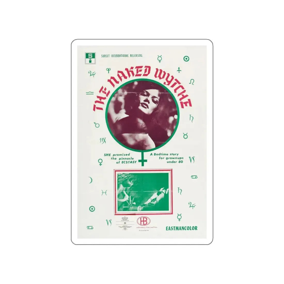 THE NAKED WYTCHE (THE EROTIC ADVENTURES OF HANSEL AND GRETEL) 1970 Movie Poster STICKER Vinyl Die-Cut Decal 6 Inch - The Sticker Space