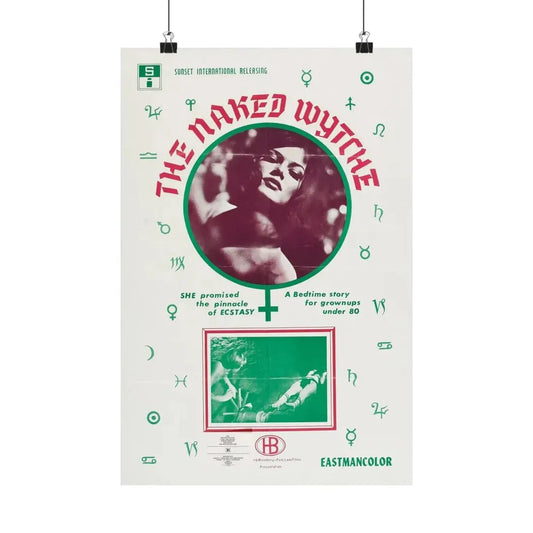 THE NAKED WYTCHE (THE EROTIC ADVENTURES OF HANSEL AND GRETEL) 1970 - Paper Movie Poster 12″ x 18″ Matte - The Sticker Space