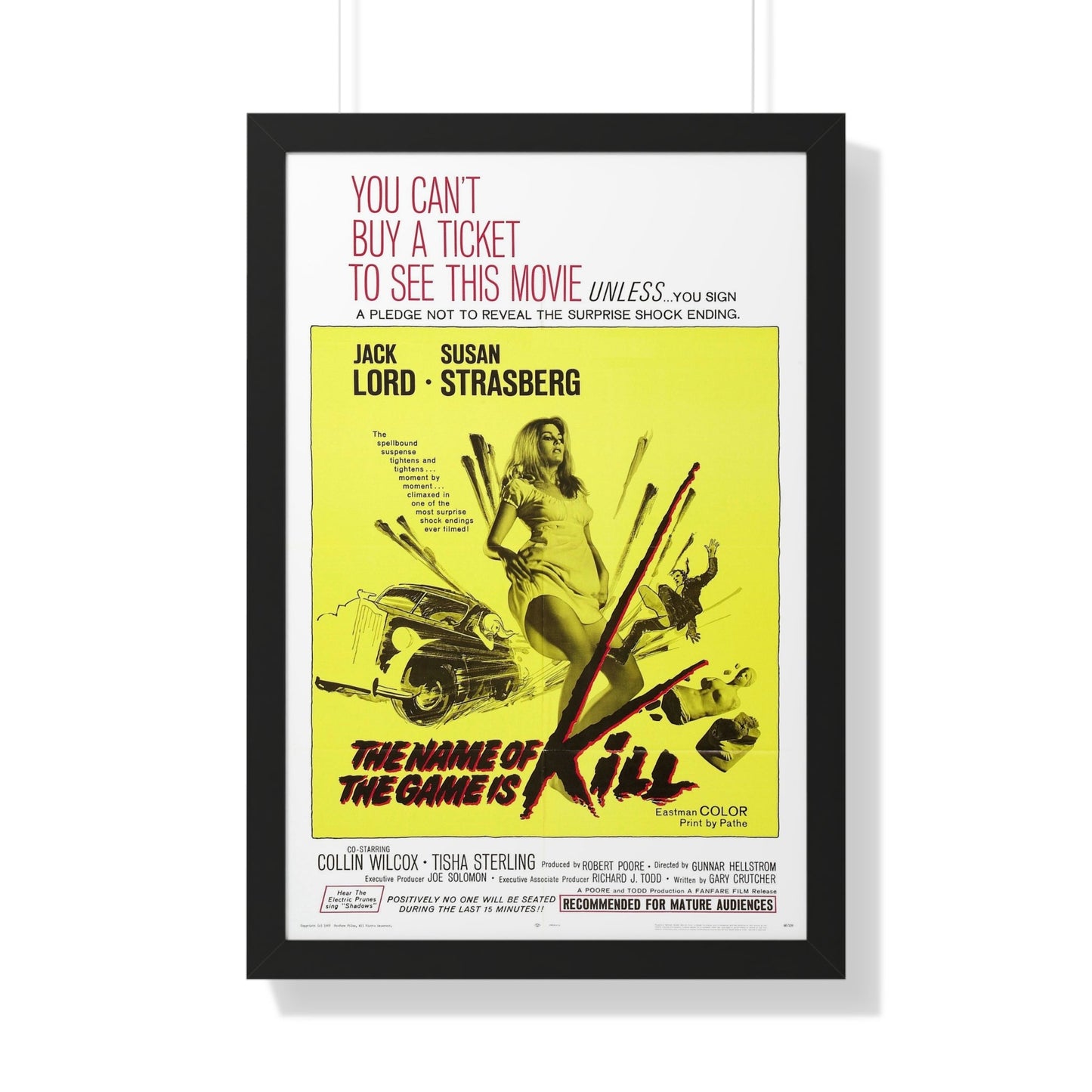 THE NAME OF THE GAME IS KILL 1968 - Framed Movie Poster-20" x 30"-The Sticker Space