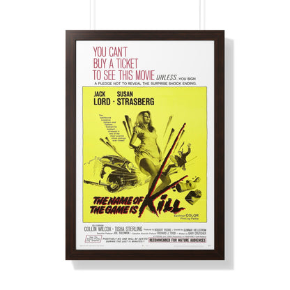 THE NAME OF THE GAME IS KILL 1968 - Framed Movie Poster-20" x 30"-The Sticker Space