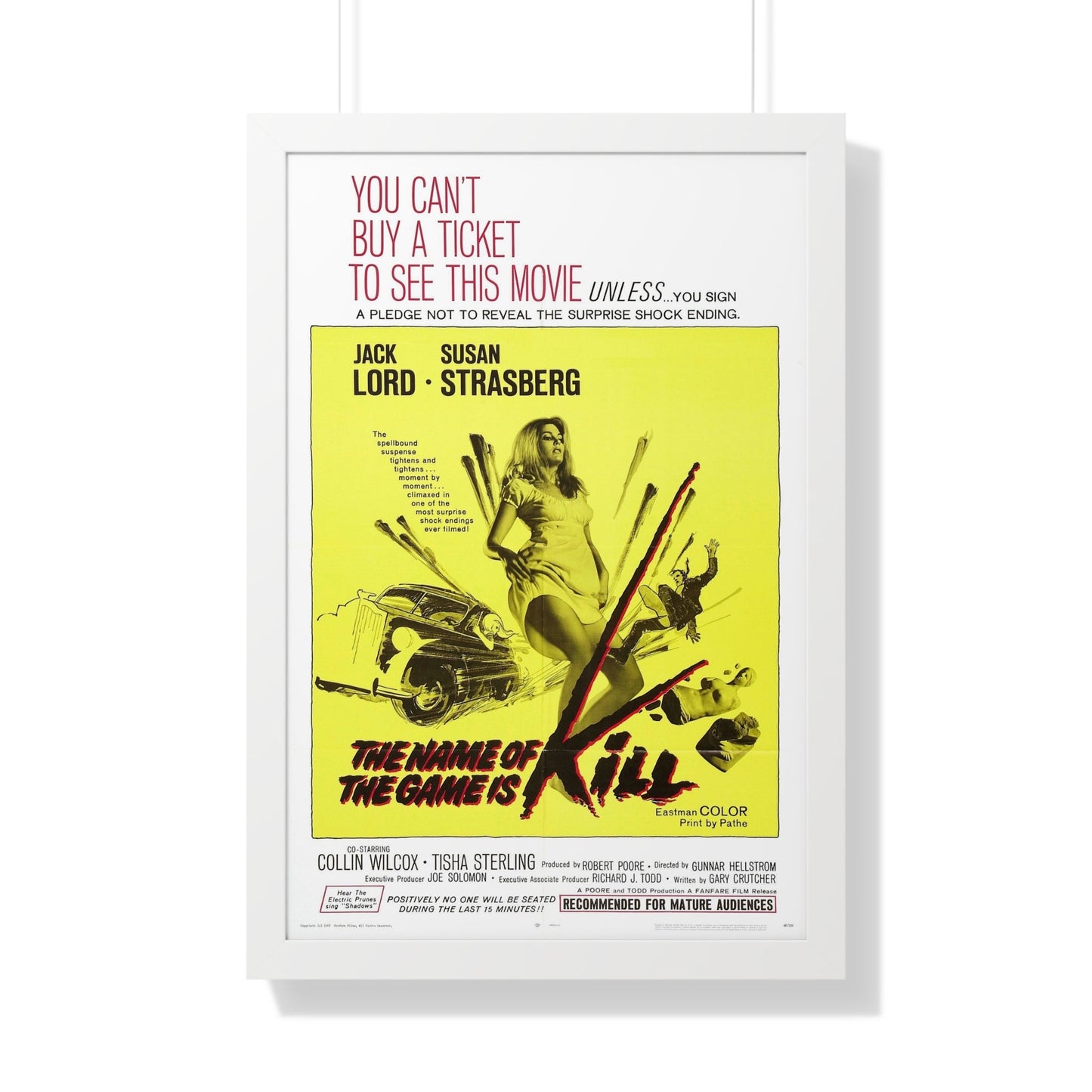 THE NAME OF THE GAME IS KILL 1968 - Framed Movie Poster-20" x 30"-The Sticker Space