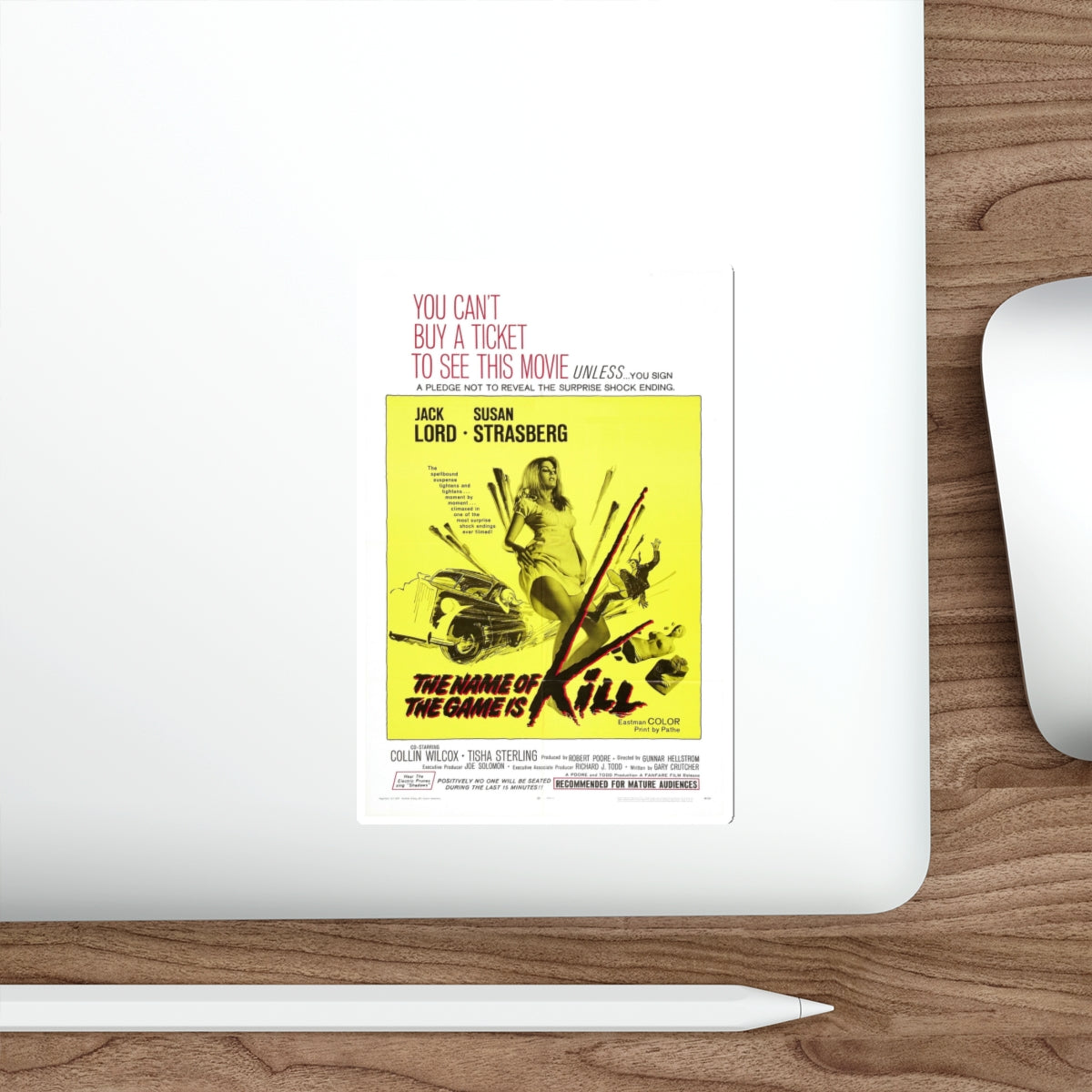 THE NAME OF THE GAME IS KILL 1968 Movie Poster STICKER Vinyl Die-Cut Decal-The Sticker Space