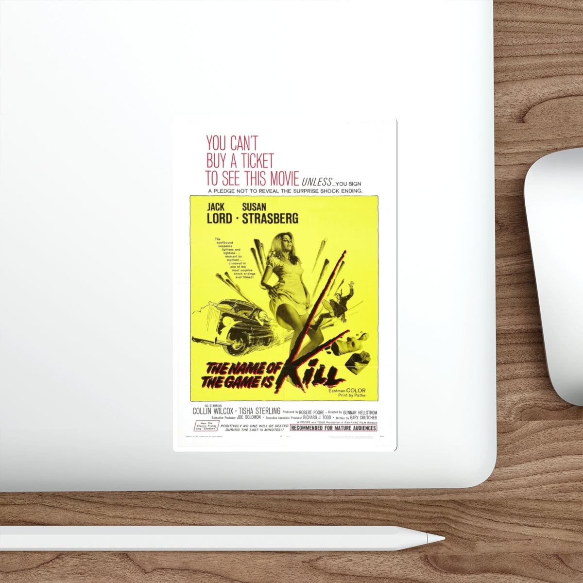 THE NAME OF THE GAME IS KILL 1968 Movie Poster STICKER Vinyl Die-Cut Decal-The Sticker Space