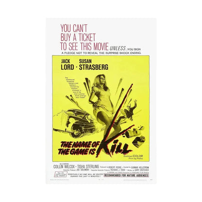 THE NAME OF THE GAME IS KILL 1968 - Paper Movie Poster - The Sticker Space