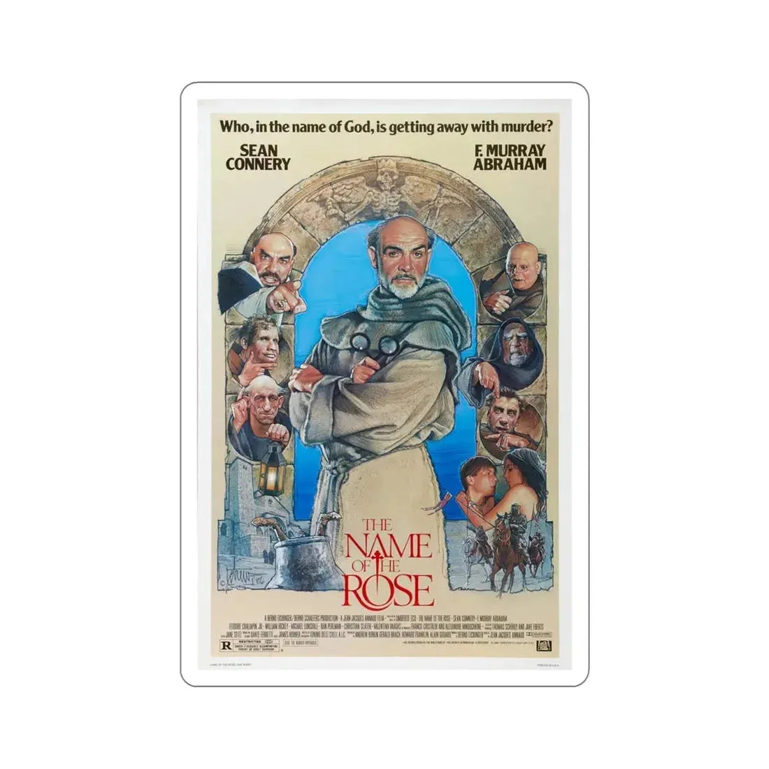 The Name of the Rose 1986 Movie Poster STICKER Vinyl Die-Cut Decal 6 Inch - The Sticker Space