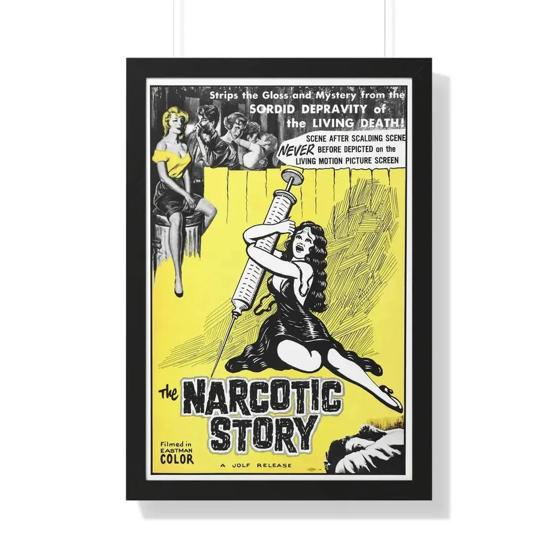 THE NARCOTICS STORY 1958 - Framed Movie Poster 20" x 30" Black - The Sticker Space