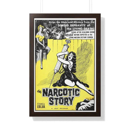 THE NARCOTICS STORY 1958 - Framed Movie Poster 20" x 30" Walnut - The Sticker Space