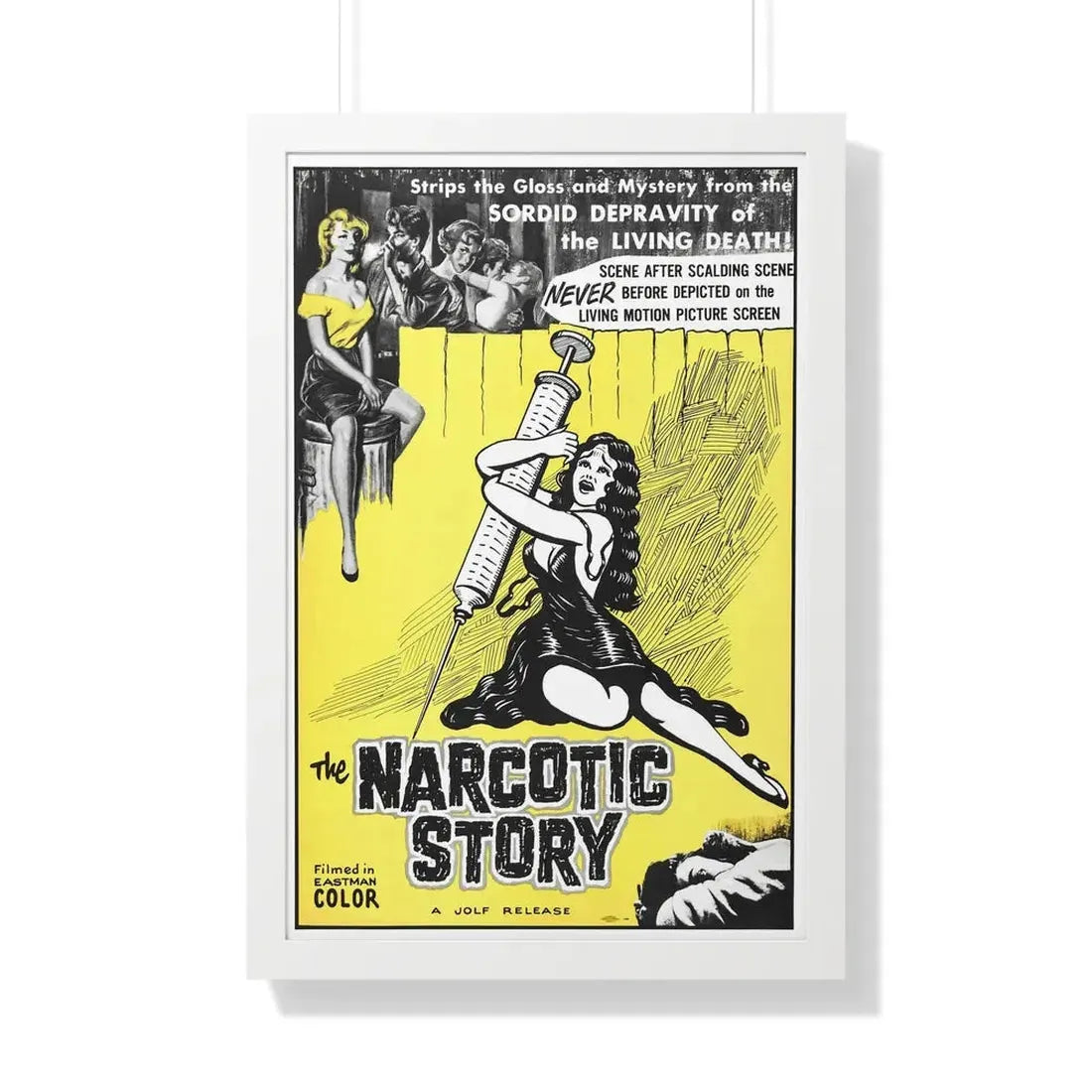 THE NARCOTICS STORY 1958 - Framed Movie Poster 20" x 30" White - The Sticker Space