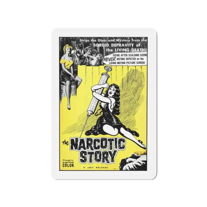 THE NARCOTICS STORY 1958 Movie Poster - Refrigerator Magnet 2 Inch Die-Cut - The Sticker Space