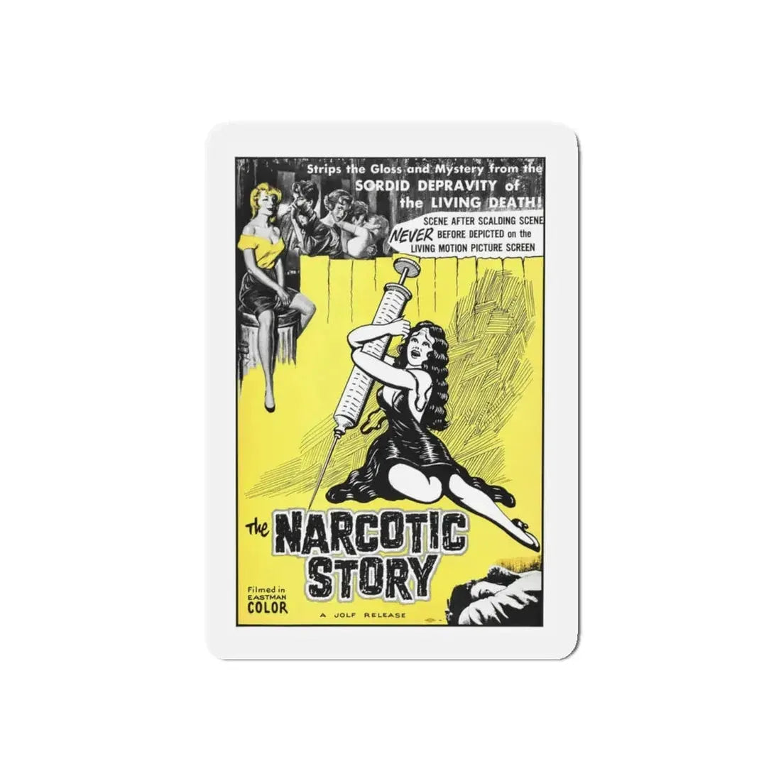 THE NARCOTICS STORY 1958 Movie Poster - Refrigerator Magnet 4 Inch Die-Cut - The Sticker Space