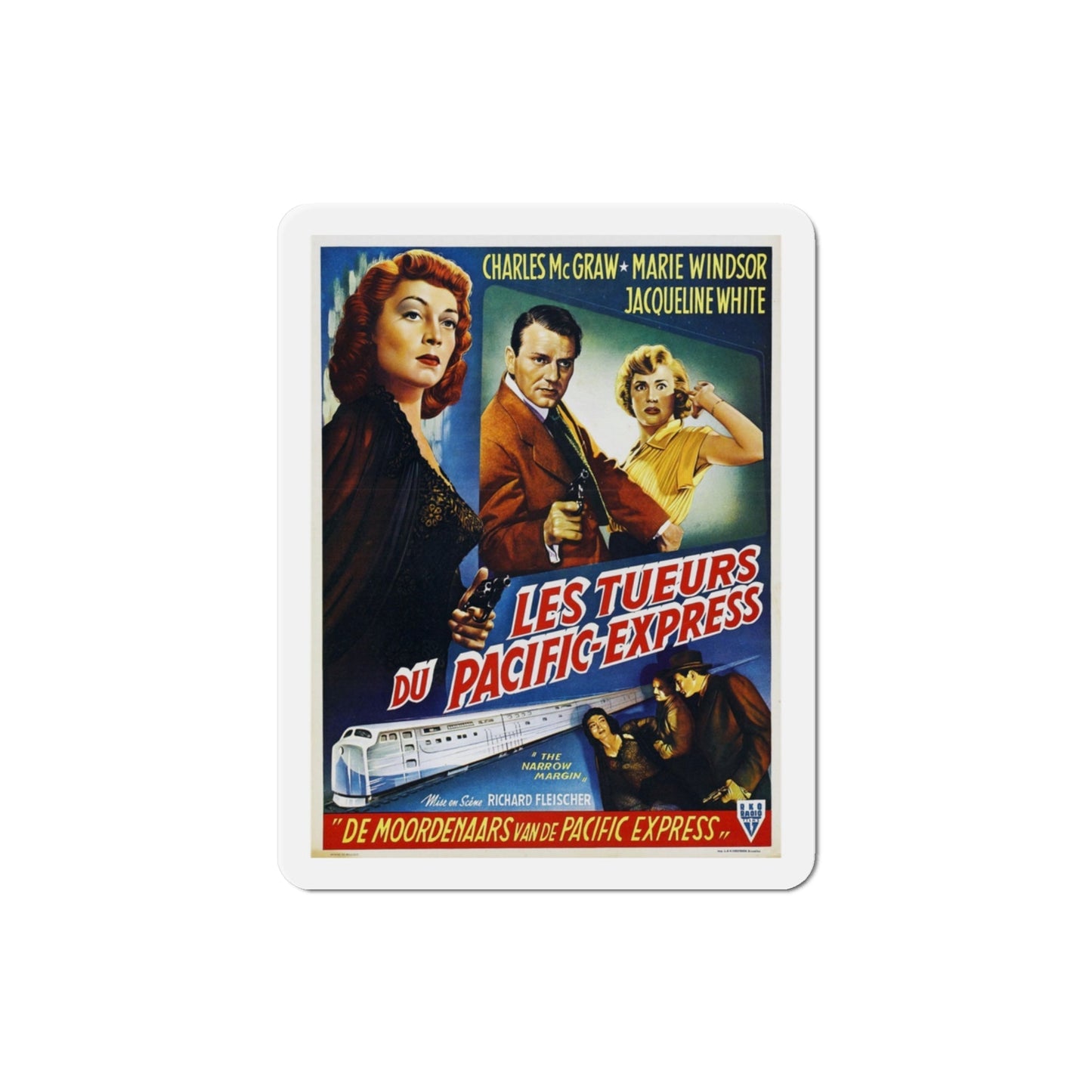 The Narrow Margin 1952 v2 Movie Poster Die-Cut Magnet-3 Inch-The Sticker Space