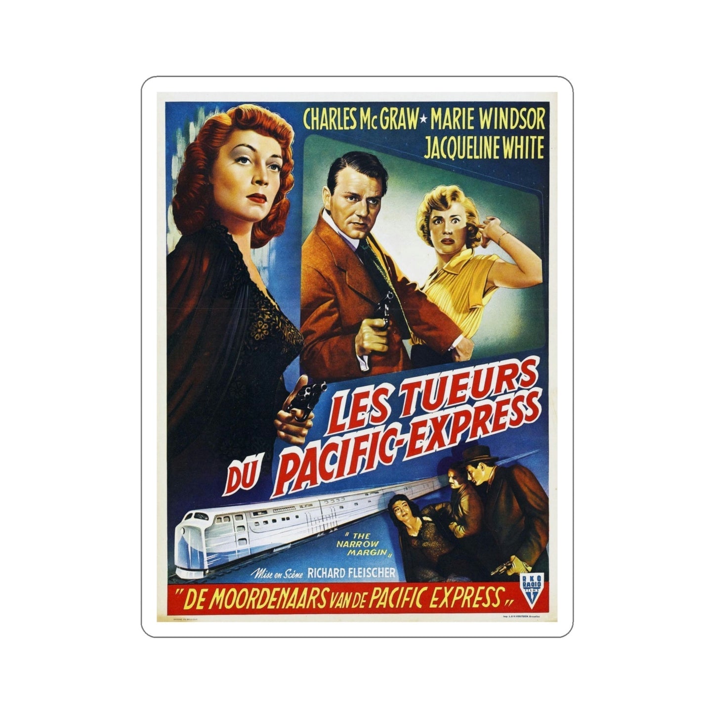 The Narrow Margin 1952 v2 Movie Poster STICKER Vinyl Die-Cut Decal-5 Inch-The Sticker Space