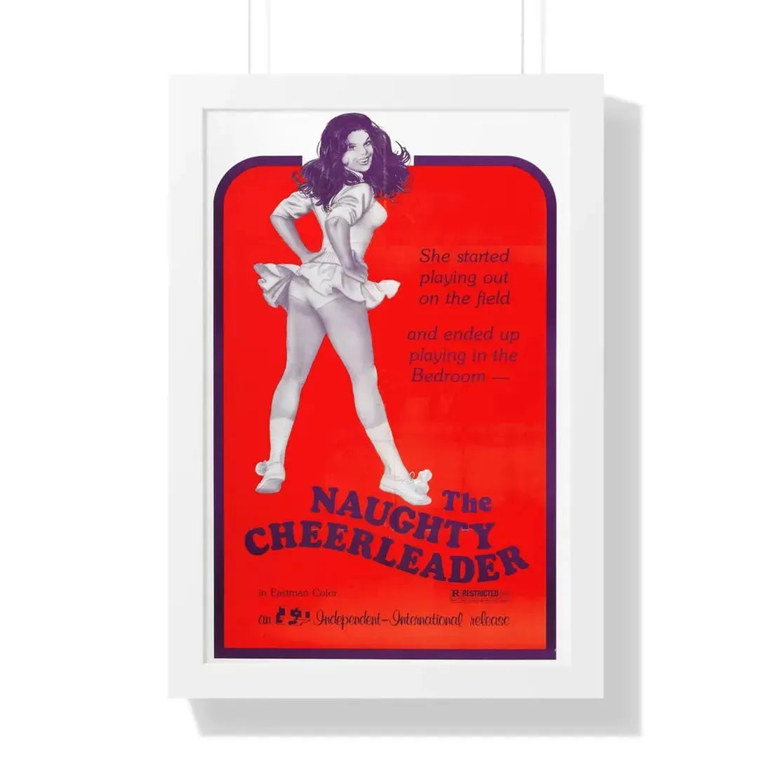 THE NAUGHTY CHEERLEADER 1970 - Framed Movie Poster 16″ x 24″ White - The Sticker Space