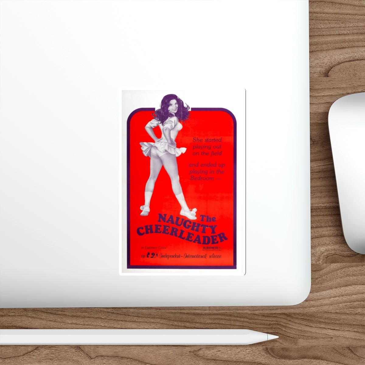 THE NAUGHTY CHEERLEADER 1970 Movie Poster STICKER Vinyl Die-Cut Decal-The Sticker Space