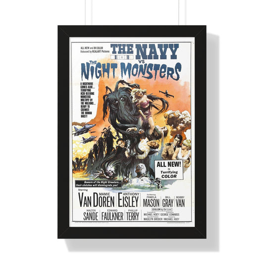 THE NAVY VS THE NIGHT MONSTERS 1966 - Framed Movie Poster-16″ x 24″-The Sticker Space