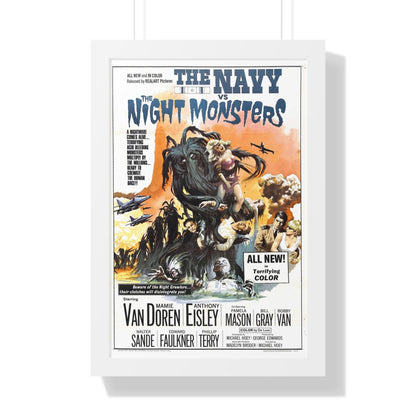 THE NAVY VS THE NIGHT MONSTERS 1966 - Framed Movie Poster-16″ x 24″-The Sticker Space