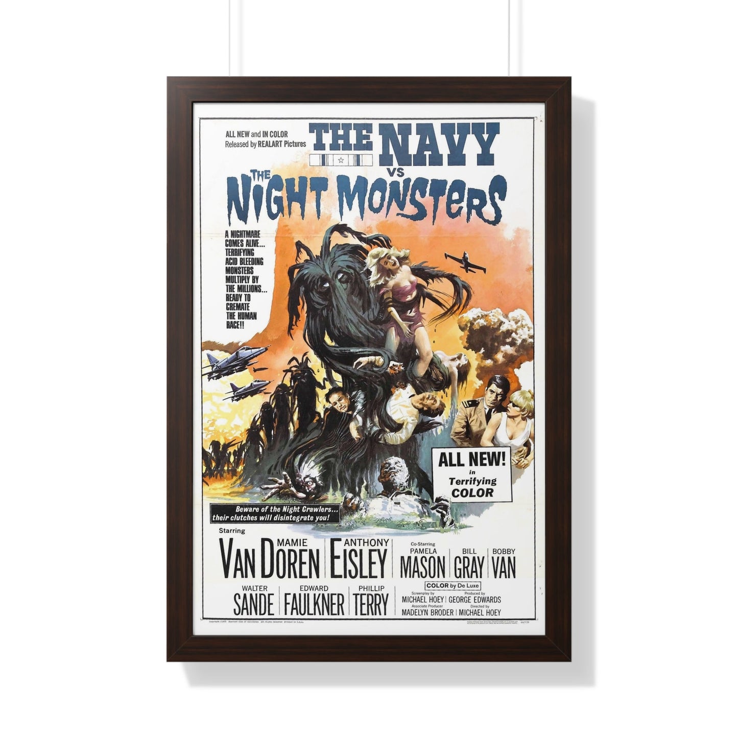 THE NAVY VS THE NIGHT MONSTERS 1966 - Framed Movie Poster-20" x 30"-The Sticker Space