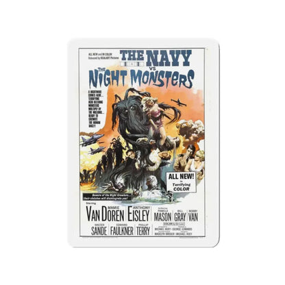 THE NAVY VS THE NIGHT MONSTERS 1966 Movie Poster - Refrigerator Magnet 2 Inch Die-Cut - The Sticker Space