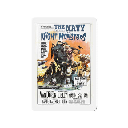 THE NAVY VS THE NIGHT MONSTERS 1966 Movie Poster - Refrigerator Magnet-3" x 3"-The Sticker Space