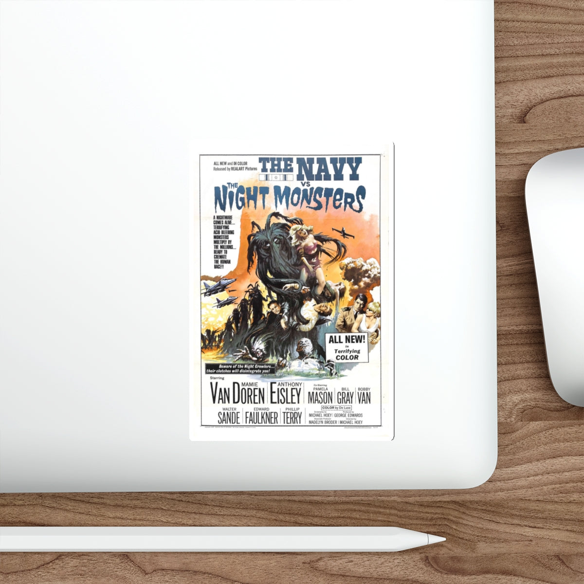 THE NAVY VS THE NIGHT MONSTERS 1966 Movie Poster STICKER Vinyl Die-Cut Decal-The Sticker Space