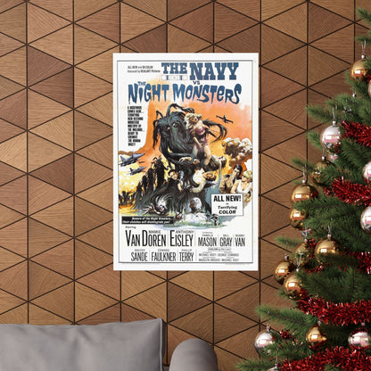 THE NAVY VS THE NIGHT MONSTERS 1966 - Paper Movie Poster-The Sticker Space