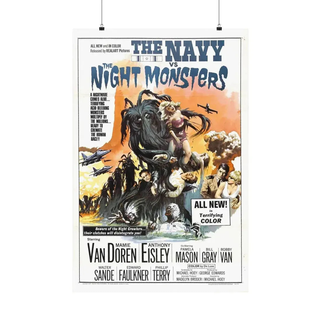 THE NAVY VS THE NIGHT MONSTERS 1966 - Paper Movie Poster 24″ x 36″ Matte - The Sticker Space