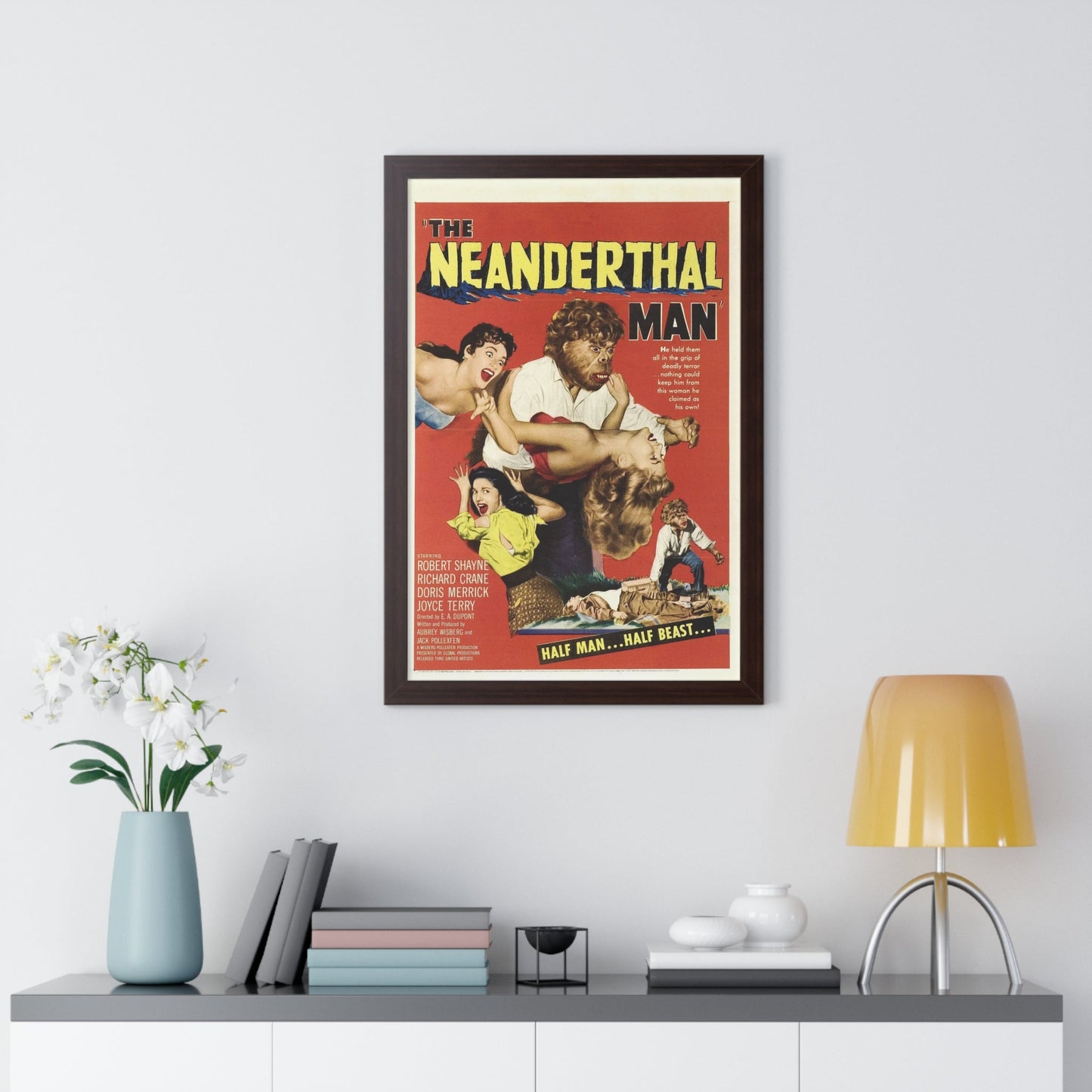 THE NEANDERTHAL MAN 1953 - Framed Movie Poster-The Sticker Space