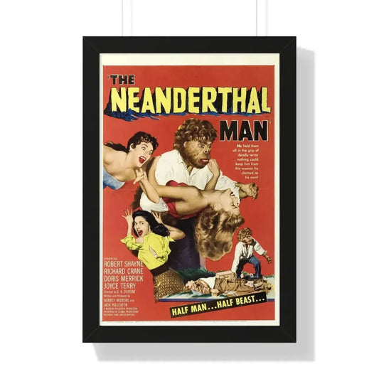 THE NEANDERTHAL MAN 1953 - Framed Movie Poster 16″ x 24″ Black - The Sticker Space