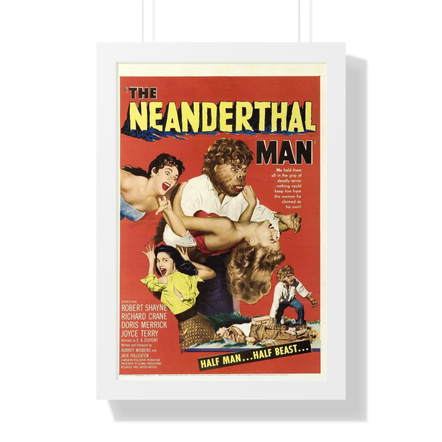 THE NEANDERTHAL MAN 1953 - Framed Movie Poster-16″ x 24″-The Sticker Space